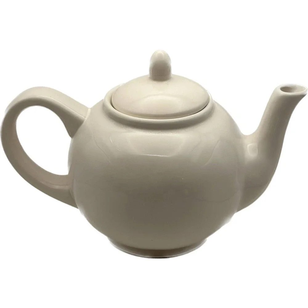 Rae Dunn White TEA Pot Artisan Collection By Magenta Home Tall‎ Letters EUC